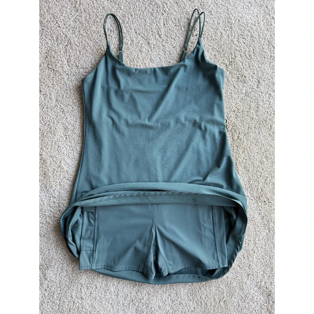 Abercrombie & Fitch Mini Dress Green Built In Romper Strappy Women’s M - Picture 5 of 7